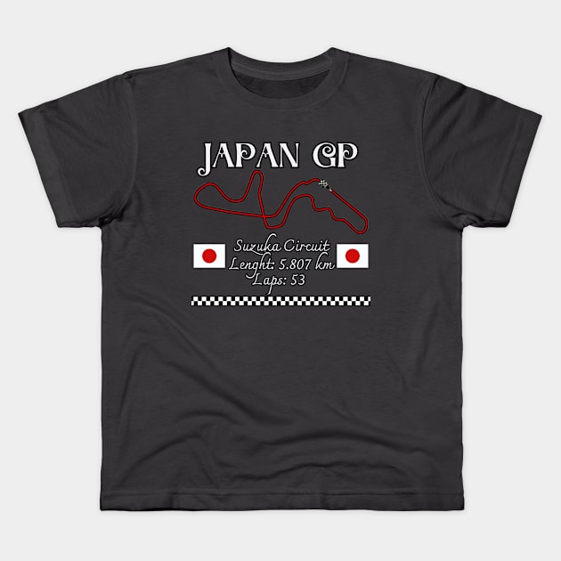 Japan Grand Prix, Suzuka Circuit, formula 1 fans Kids T-Shirt by Pattyld